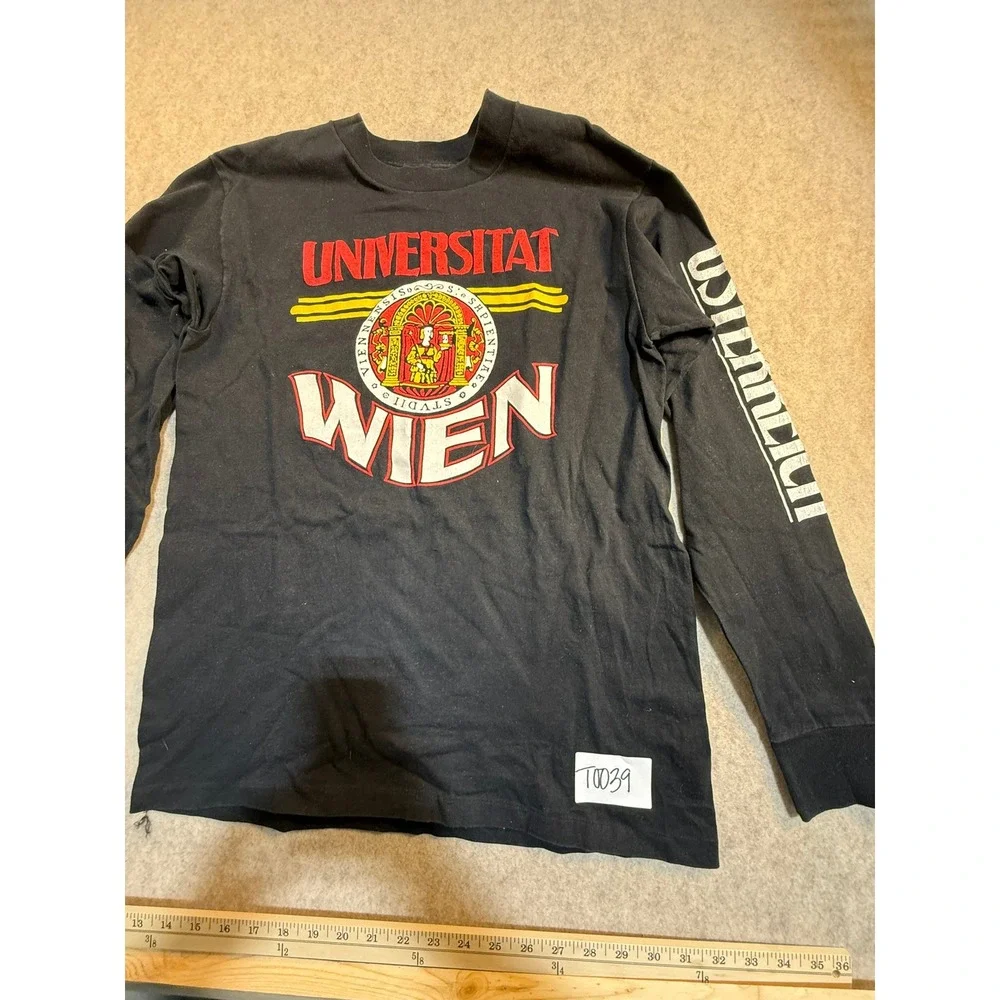 Vintage Oneita Power-T Universitat Wien University of Vienna Long Sleeve Shirt L - Picture 4 of 5